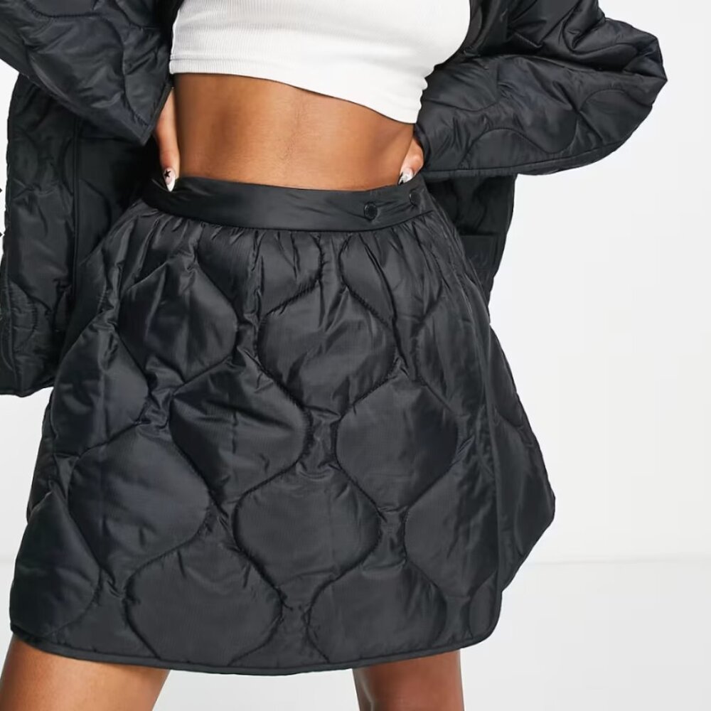Weekday Quilted Mini Skirt in Black